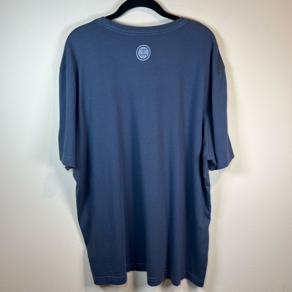 Life is Good Sports Addict Crusher T-Shirt Blue Graphic Tee Cotton Summer NEW XL - Picture 8 of 12